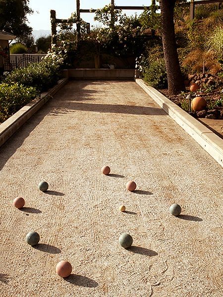 Bocce Court Backyard, Bocce Ball Court, Bocce Court, Landscape Gardening, Bocce Ball, Easy Landscaping, Yard Games, Lawn Games, Traditional Landscape