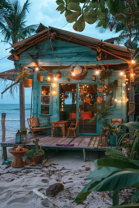 Beach Shack Aesthetic, Beach Shack House, Beach Shack Interior, Beach Hut Interior, Dream House Beach, Beach Hut Decor, Cozy Beach House, Tiny Beach House, Caribbean Homes