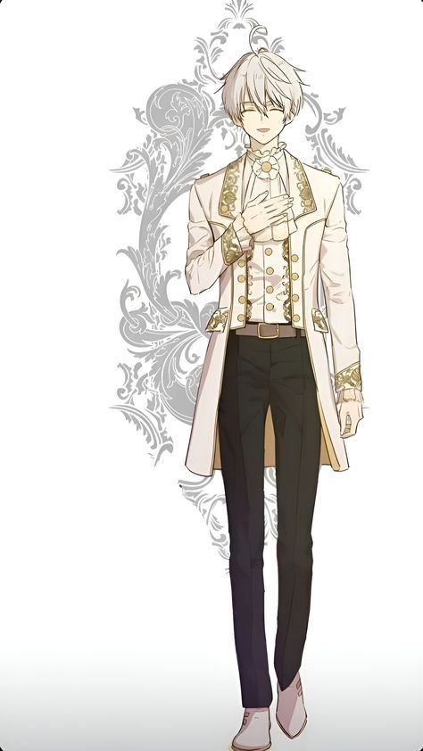 Prince Outfit Design, Fantasy Prince Outfit, Prince Clothes, Who Made Me A Princess, Anime Prince, That Smile, Dress Design Sketches, Royal Outfits, Fantasy Dress