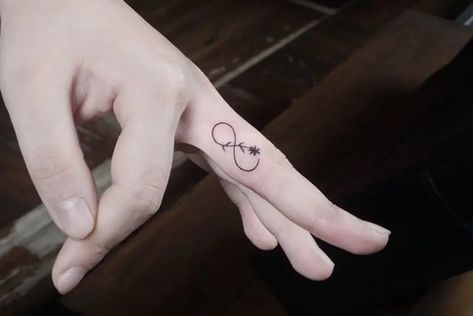 Infinity Finger Tattoos For Women, Mother Daughter Tattoos Infinity, Infinity Finger Tattoo, Flower Infinity Tattoo, Infinity Tattoo With Names, Infinity Finger Tattoos, Sigil Tattoos, Infinity Butterfly Tattoo, Infinity Ring Tattoo