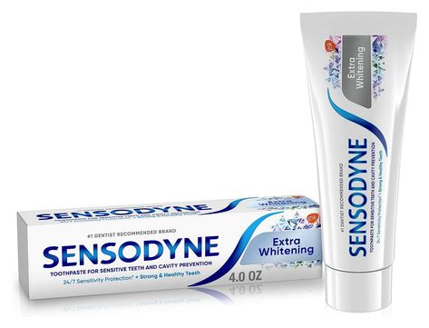 Sensodyne Toothpaste for Sensitive Teeth and Cavity Prevention Extra Whitening 120 ml Japanese Wardrobe, Healthy Tongue, Straighten Teeth, Best Whitening Toothpaste, Sensodyne Toothpaste, Antiseptic Mouthwash, Best Toothpaste, Tooth Cavity, Strong Teeth