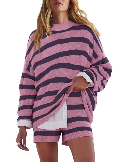 PRICES MAY VARY. LOUNGEWEAR SET-The soft, warm knit fabric of these lounge sets for women makes pajamas for women set ideal for layering or wearing on their own. Two piece loungewear sets are incredibly comfortable and fashionable SWEATER SET-The top of the casual outfits for women features a scoop neck, dropped shoulders, dolman sleeves, and an oversized style. Womens trousers of lounge sets for women 2 piece with a ribbed waistband and effortless pull-on style SIZE-This womens loungewear set i Casual At Home Outfits, Best Amazon Clothes, Lounge Sets For Women, Sweater Sets Womens, Matching Sweat Set, Matching Pajama Set, Two Piece Loungewear, Wfh Outfits, Winter Sets