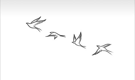 Bird Flight Tattoo, 4 Doves Flying Tattoo, Swallow Tattoo Minimal, Five Birds Tattoo, Flying Doves Tattoo, Three Doves Tattoo, Four Birds Tattoo, Small Birds Flying Tattoo, 4 Birds Tattoo