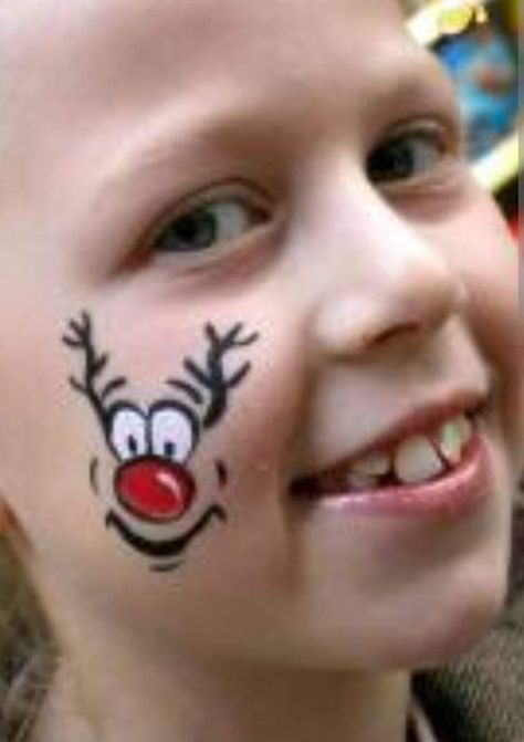 Christmas Face Paint Ideas, Christmas Face Painting Ideas, Face Painting Themes, Halloween Imagenes, Horse Face Paint, Reindeer Face Paint, Kids Face Painting Easy, Face Painting Ideas For Kids, Face Paint Party