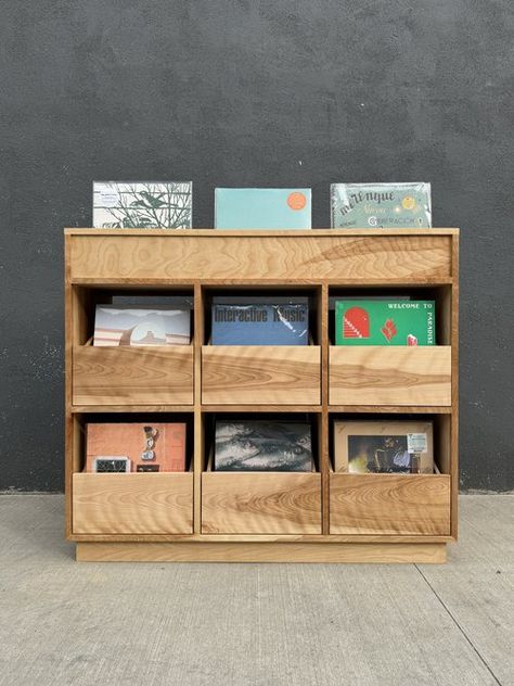 Work | R/D Record Cabinets | Made in LA Unique Vinyl Record Storage, Record Box Storage, Record Cabinet Diy, Vinyl Record Crate, Vinyl Cabinet, Hifi Rack, Record Storage Cabinet, Record Room, Record Player Stand