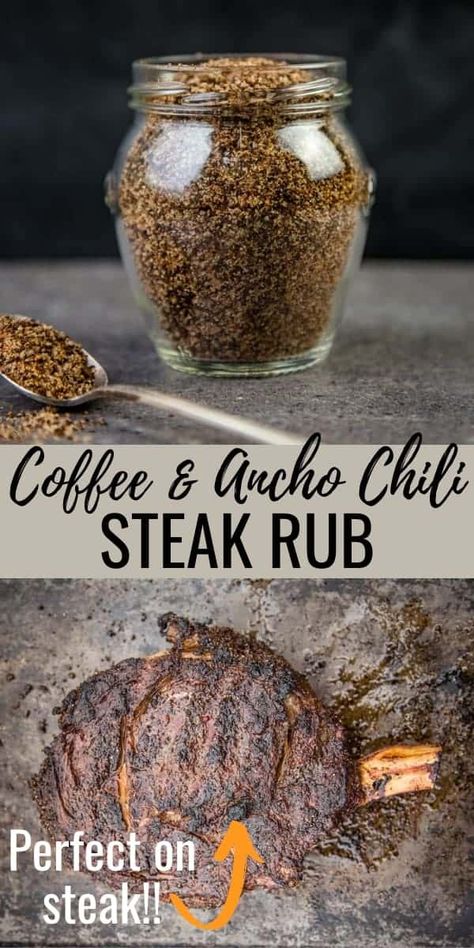 Coffee Rub Recipe, Season Steak, Best Steak Seasoning, Dry Rub For Steak, Coffee Rubbed Steak, Steak Rub Recipe, Herb Blends, Spicy Steak, Steak Rub