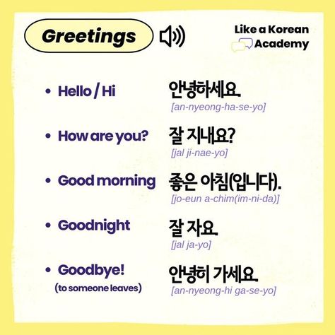 Korean Greetings, Speak Korean, Learn Hangul, Learning Korean, Korean Language Learning, How To Speak Korean, Korean Words, Learn Korean, Mini Lessons