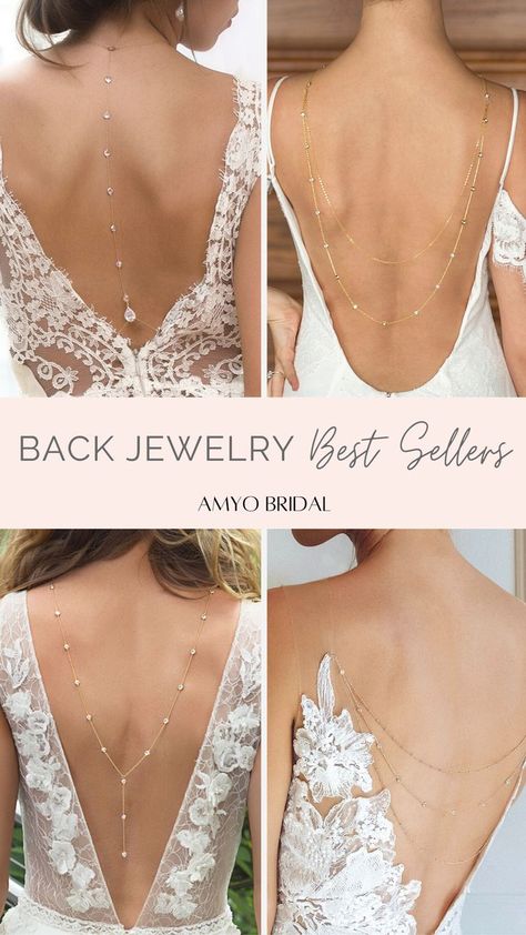 Back Jewelry Necklace for low back, open back dress Back Necklace, Backless Wedding, Future Wedding Plans, Back Jewelry, Wedding Goals, Wedding Wishes, Wedding Looks, Dream Wedding Dresses, Bridal Dress