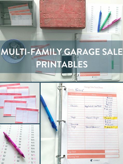 Printables to help you pull off a Multi-Family Garage Sale Multi Family Garage Sale, Multi Family Yard Sale, Garage Sale Printables, Yard Sale Tips, Yard Sale Organization, Garage Sale Organization, Family Yard, Garage Sale Tips, Yard Sale Pricing