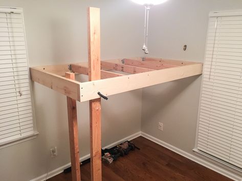 Loft Bed Boys Room, Loft Bed Teen, Loft Bed For Boys Room, Floating Loft Bed, Bed Boys Room, Make A Loft Bed, Floating Loft, Cheap Bunk Beds, Built In Bunk Beds