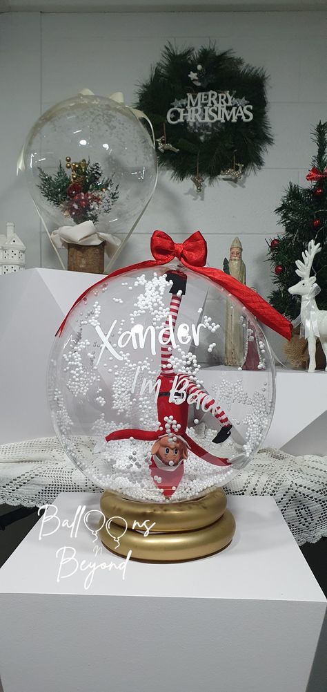 Christmas elf arrival straight from the north pole  This naughty elf in his snowflake bubble is the most magical delivery around! ✨️ 

This personalised Christmas Balloon arriving straight out of Santa's 🎅 workshop, filled with snowflake confetti & naughty elf will definitely put a smile on your little ones dial this Christmas.