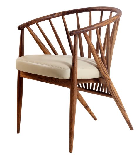 Hloma: A Wooden Upholstered Chair by ALANKARAM, $375 retail price Kursi Cafe, Chair Design Wooden, Comfortable Office Chair, Farmhouse Dining Chairs, Plastic Adirondack Chairs, Swivel Chair Living Room, Wooden Dining Chairs, Eames Chairs, Upholstered Chair