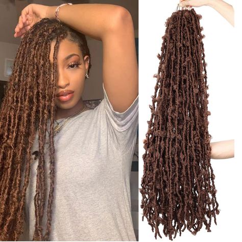 PRICES MAY VARY. Hair Material: 36 Inch Long Faux Locs Crochet Hair made of Low Temperature Fiber Synthetic Hair Extensions for Black Women. Package:Locs Crochet Braids,5 Packs ,12 Strands/Pack, Weight: 170g.Normally 5 Packs Can Make A Full Head. Hair Style: 36 Inch Long Butterfly Crochet Hair Pre Looped Locs Messy Soft Locs Crochet Braids. Easy To Install: Crochet Locs Hair is Individually Pre-looped, Pre-twisted,so it is very easy to install.Especially for beginners wanted to do hair braids by Different Types Of Faux Locs, Butterfly Crochet Locs, Crochet Faux Locs Hairstyles For Women, Messy Soft Locs, Brown Faux Locs, Long Butterfly Locs, Crochet Locs, Crochet Locs Hair, Crochet Braids Hairstyles