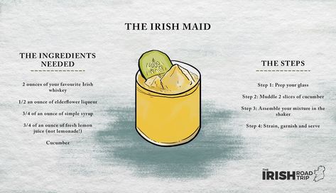 Best Irish Maid Cocktail (2023 Edition) Irish Whisky Cocktails, Irish Liquor Drinks, Irish Maid Cocktail, Irish Whiskey Cocktails, Irish Cocktail Recipes, Irish Whiskey Drinks, Jameson Cocktails, Irish Whiskey Brands, Irish Cocktails