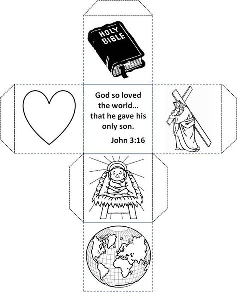 The following is a little craft I threw together for my wife last week to use with the kids in her Wednesday night Cubbies class (ages 3 and 4).  Their verse for the week was John 3:16, so I made a… John 3 16 Crafts For Kids Free Printable, John 3:16 Craft, John 3 16 Craft, John 3 16 Crafts For Kids, Prayer Activities, Bible Puzzles, Awana Sparks, Wordless Book, Bible Story Crafts