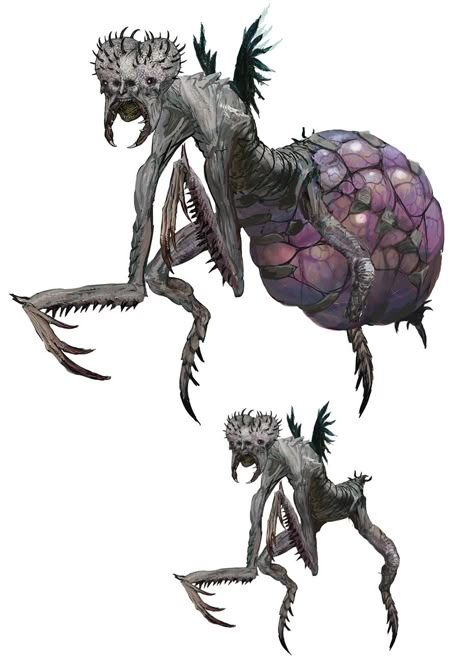 Empusa Concept Art - Devil May Cry 5 Art Gallery Necromorph Art, Qliphoth Tree, Creepy Monster Art, Dark Monster Art, Dark Creatures Monsters, Demon Creature, Creepy Monster, Dark Creatures, Devil May Cry 5