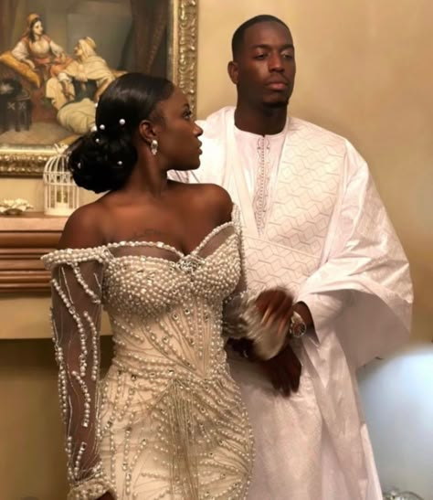 West African Wedding, Muslim Wedding Photos, African Couple, Africa Wedding, Black Relationship Goals, Classy Wedding Dress, Blush Bride, Black Luxury, Muslim Wedding