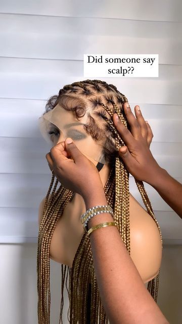 Lace Wig Ventilation, Braided Frontal Wig, Lace Braided Wigs, How To Ventilate A Wig, Wig Braid Hairstyles, Braided Wigs Styles, Braided Wig Styles, Braided Wig Hairstyles, Braiding Wigs