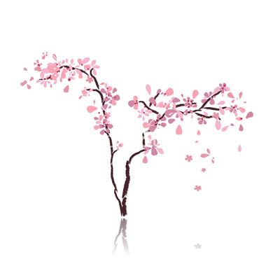 Cherry tree vector on VectorStock® Tree Vector Art, Cherry Blossom Watercolor, Circle Tattoos, Geometric Tattoo Arm, Tree Vector, Wolf Tattoo Design, Japanese Art Prints, Cherry Blossom Tattoo, Blossom Tattoo