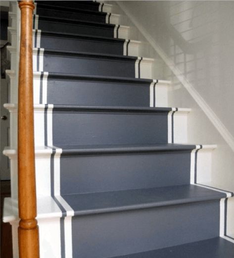 Painting Wooden Stairs, Hallway Paint Colors, Diy Staircase Makeover, Hallway Ideas Diy, Stairs Colours, Painted Staircases, Staircase Runner, Diy Staircase, Staircase Makeover