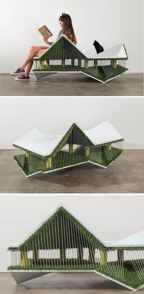 Cat House Design Pet Furniture, Pet Architecture, Cat Architecture, Cat Colony Shelter, Cat Rooftop, Cat Lounge, Gable Roof, Parametric Design, Urban Furniture