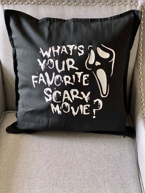 Horror Movie Decor, Luxury Dorm Room, Movie Night Decorations, Horror Room, Scream Mask, Ghost Pillow, Mermaid Wall Decor, Black Pillow Covers, Movie Decor