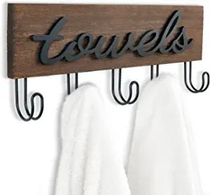 Mkono Towel Holder Wall Mounted Towel Rack Bathroom Decor Rustic Wood Towel Hooks to Hang Towels Bathrobe Robe Coat Clothing, 12.6" x 5.2" Bath Towel Hanger Storage Home Decor Organizer Towel Rack Bathroom Decor, Wood Towel Hooks, Bath Towel Hanger, Towel Hangers For Bathroom, Wall Mounted Towel Holder, Wall Mounted Towel Rack, Hanger Storage, Towel Holder Bathroom, Rustic Bathroom Decor