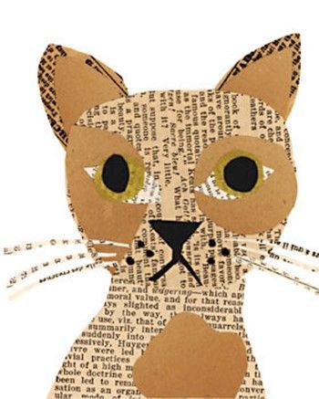 Simple and fun kids paper craft ideas: dogs and cats appliques from newspapers | DIY is FUN Simple Collage, Cat Applique, Newspaper Art, Fabric Books, Newspaper Crafts, Dog Crafts, Paper Craft Ideas, Cat Crafts, Camping Art