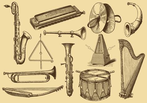 Drawing Musical Instruments, Music Instruments Drawing, Old Style Drawing, Musical Instruments Art, Instruments Aesthetic, Instruments Drawing, Musical Instruments Drawing, Drawing Instruments, Instruments Art