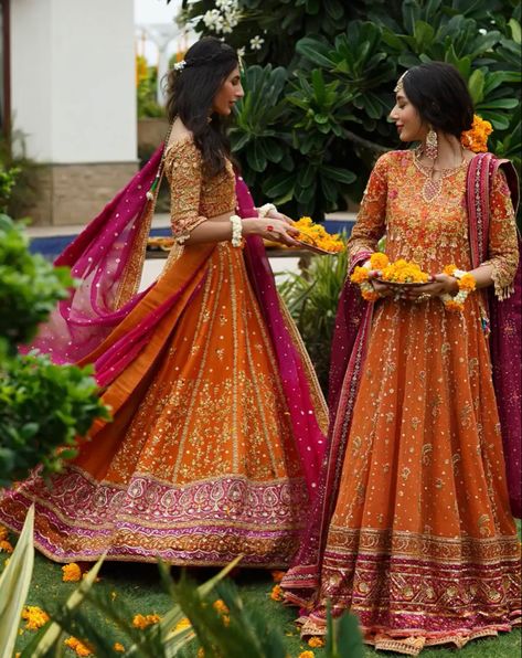 Burnt Orange Mehndi Outfit, Frontier Raas, Diwali Shoot, Mendhi Outfit, Weading Dress, Pakistani Mehndi Dress, Farah Talib Aziz, Mehndi Outfit, Bridal Mehndi Dresses