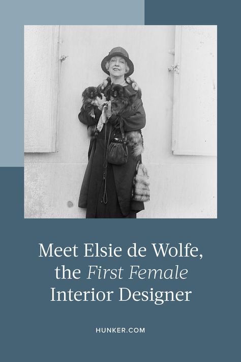 With her penchant for delicate French design and pastel colors at a time when dark interiors were all the rage, de Wolfe's aesthetic quickly became noticed. #hunkerhome #interiors #womenshistorymonth #womendesigners #interiordesigner Elsie De Wolfe Interior Design, Louis Xvi Furniture, Masculine Interior, Elsie De Wolfe, Simple Curtains, Womens History Month, Dark Interiors, French Furniture, Library Of Congress