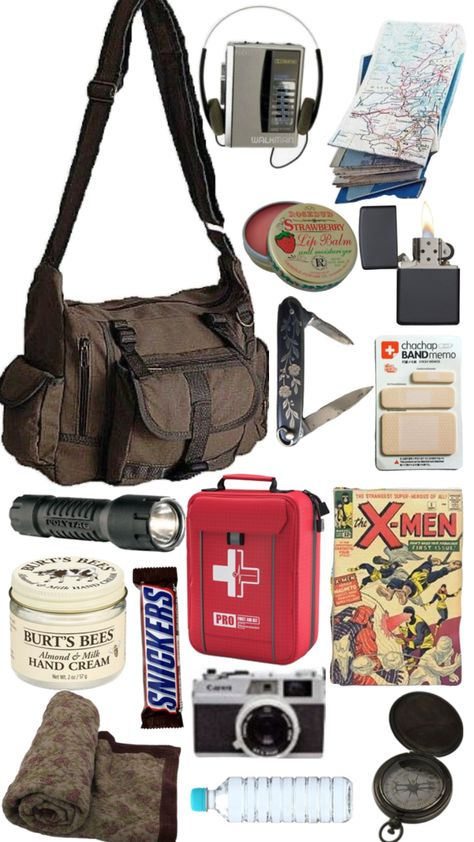 Apocalypse Bag Aesthetic, Zombie Apocalypse Bag Items, Twd Dr Bag, Survival Bag List, Apocalypse Bags, Zombie Apocalypse Bag, Twd Merch, Apocalypse Bag, Apocalypse Items