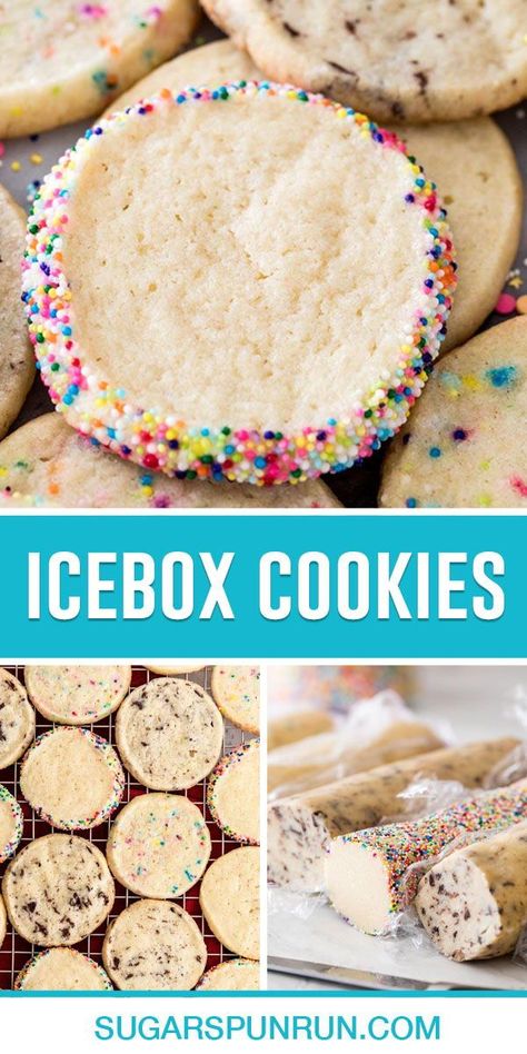 Icebox Cookie Recipes, Freezer Box Cookies, Cookies Freezer Friendly, Refrigerator Sugar Cookie Dough Recipes, Chocolate Icebox Cookies, Gluten Free Icebox Cookies, Freezer Friendly Christmas Baking, Icebox Cookies Recipes Christmas, Sliced Sugar Cookies