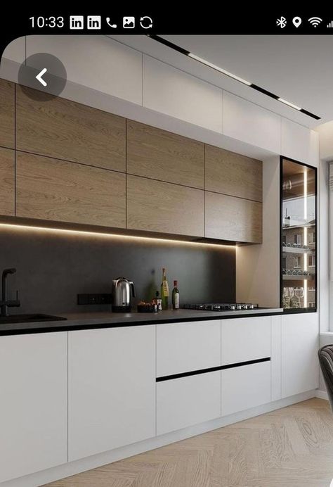 Modern Kitchen Apartment, Minimal Kitchen Design, Kabinet Dapur, Modern Kitchen Cabinet Design, Modern Kitchen Interiors, Kitchen Design Modern White, Kitchen Interior Design Decor, Kitchen Interior Design Modern, Kitchen Design Plans