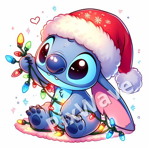 Stitch Drawing Christmas, Christmas Disney Stitch, Christmas Stitch Drawing, Cute Christmas Stuff, Holiday Images Christmas, Cute Christmas Pictures, Merry Christmas Stitch, Stitch Noel, Lilo And Stitch Christmas