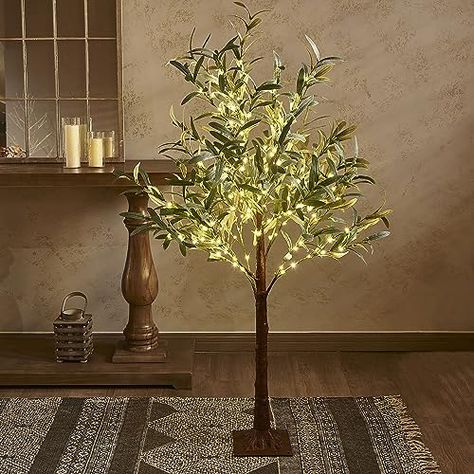 Tree Lamp, Eucalyptus Tree, Artificial Greenery, Artificial Trees, Plant Lighting, Tall Plants, White Tree, Olive Leaf, Christmas Party Decorations