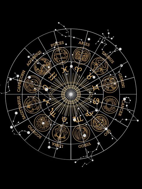 New Nature Wallpaper, Magical Sky, Zodiac Wheel, Zodiac Signs Chart, Victorian Paintings, Gothic Wallpaper, The Golden Compass, Chest Piece Tattoos, Astrology Art