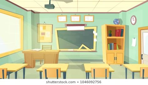 School Classroom Interior, Animation Schools, Classroom Interior, Classroom Background, School Illustration, School Cartoon, School Murals, Real Estate Investment, Concept Illustration