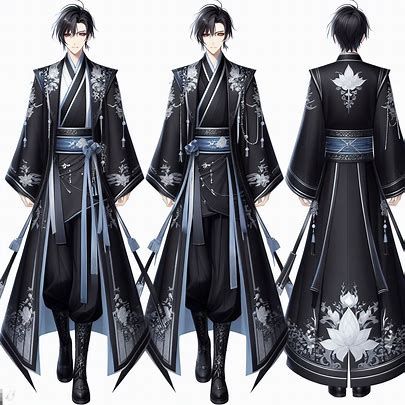 Tgcf Oc, Black Hanfu, Heaven Official's Blessing, Male Oc, Chinese Hanfu, Heaven's Official Blessing, Create Image, Anime Style, Bing Images