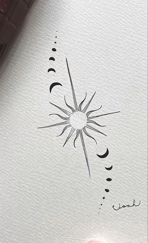 Sun Tattoo Designs, Boho Tattoos, Small Pretty Tattoos, The Sun And Moon, Sun Tattoos, Small Hand Tattoos, Sun Tattoo, Spine Tattoos, Subtle Tattoos