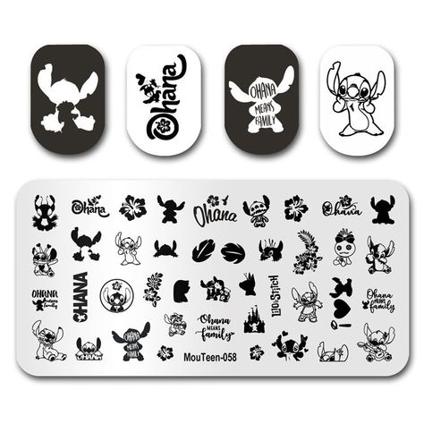 Description Quantity: One piece stamping plate, no including stamper Product name: Nail Art Stamping Plate Size: 12*6cm Net weight:26g Packing: 1pcs(sheet) for 1 opp bag Material: Stainless steel Brand: Mouteen