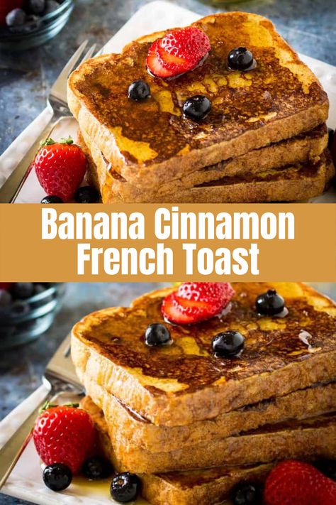 Banana Cinnamon French Toast is ready in just 25 Minutes. French Toast Banana Bread, French Toast Banana, Cinnamon French Toast Recipe, Easy Cinnamon French Toast, French Toast Cinnamon, French Toast Recipe Cinnamon, Banana Bread French Toast, Homemade French Toast, Banana Toast