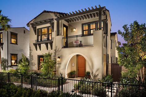 Casavia Plan 1 - Front Exterior | Pardee Homes Pardee Homes, Mexican Interiors, American Farmhouse, Spanish Architecture, San Diego Houses, Colonial Architecture, New Home Designs, Sustainable Home, Private Villas