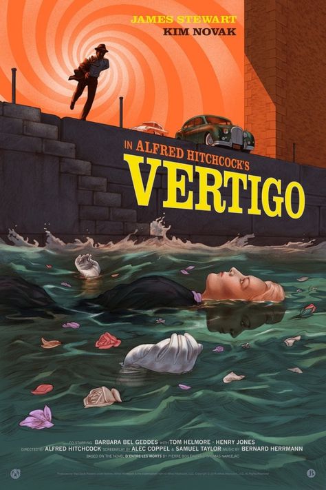 Vertigo Poster, Barbara Bel Geddes, Film Thriller, Vintage Films, Alfred Hitchcock Movies, Hitchcock Film, Filmy Vintage, Film Vintage, Thriller Film