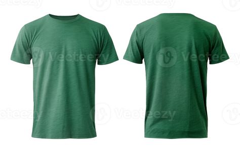 plain dark green t-shirt mockup template, with view, front and back, isolated on transparent background, generative ai Green T Shirt, T Shirt Mockup, Green Tshirt, Tshirt Mockup, Free Vectors, Green Shirt, Shirt Mockup, Images Photos, Dark Green