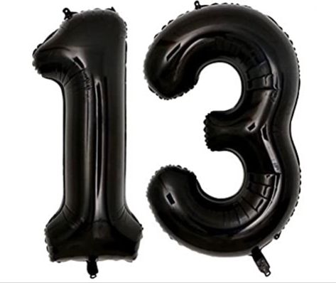 13 Balloons, Neon Birthday, 13th Birthday Parties, Anniversary Event, Balloon Banner, Birthday Party Decoration, Number Balloons, Black Letter, The Balloon