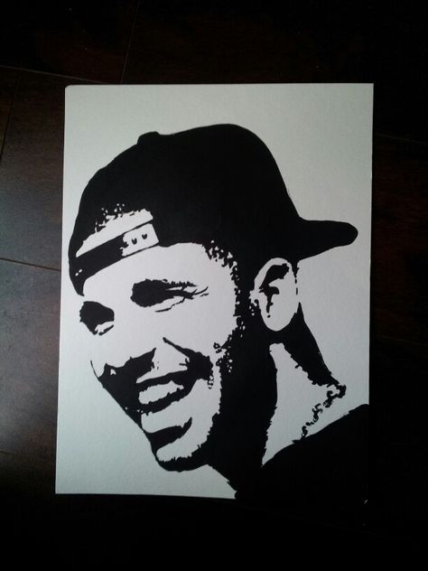 Drake Stencil, Drake Silhouette, Drake Album Cover Painting, Drake Painting Canvases, Drake Drawing Pencil, Celebrity Stencil Art, Young Money, Silhouette Stencil, Black Love Art