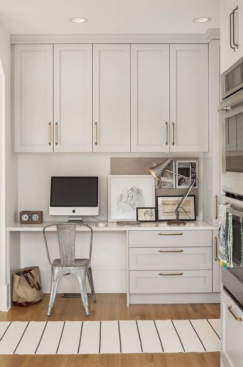 Study Nooks, Kitchen Desk Areas, Transitional Home Office, Pocket Office, Desk Console, Space Organization, Kitchen Desks, Office Remodel, Office Nook