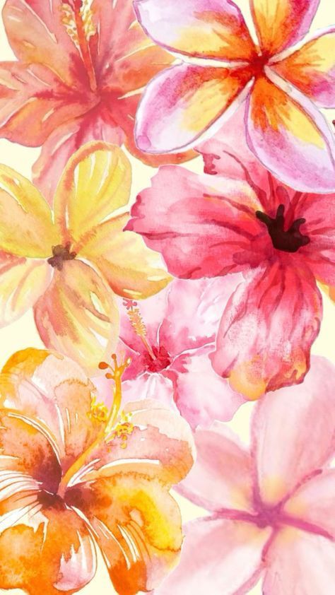 Pink And Orange Hibiscus Wallpaper, Ipad Wallpaper Summer, Widgets Summer, Hibiscus Background, Hibiscus Flower Wallpaper Aesthetic, Plakat Design Inspiration, Hibiscus Wallpaper, Cute Summer Wallpapers, Summer Wallpapers