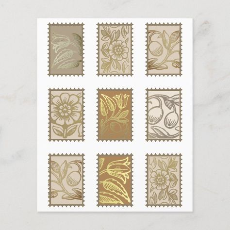 Faux Postage Stamps, 2023 Journal, Floral Journal, Journal Ephemera, Vintage Postage Stamps, Vintage Postage, Vintage Junk, Vintage Junk Journal, Cozy Room Decor